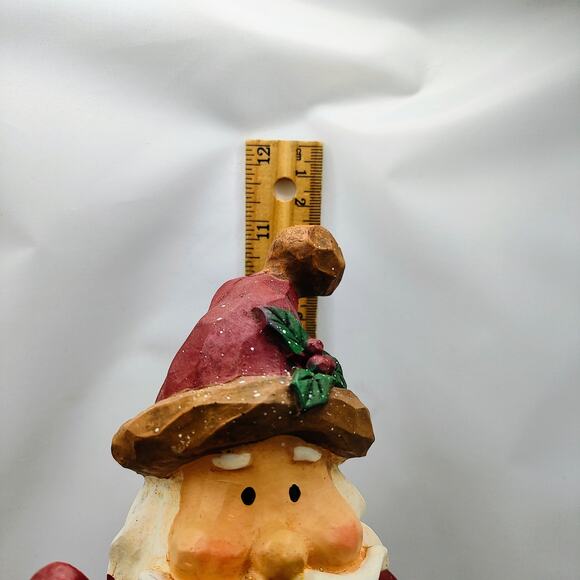 Rustic Santa Resin Figurine Christmas Holiday Decor Gift Carrying Stick - Picture 10 of 12